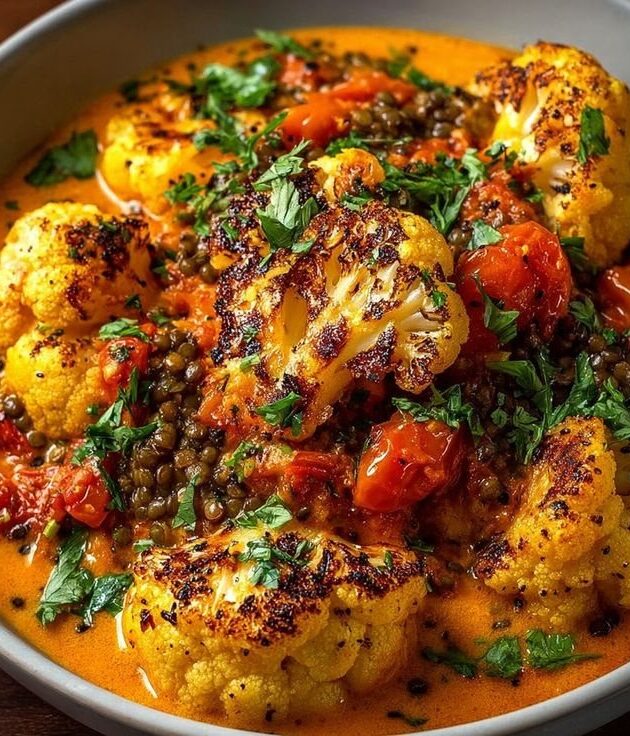 Cauliflower with Minced Meat in Tomato — Bim Bim Cooks
