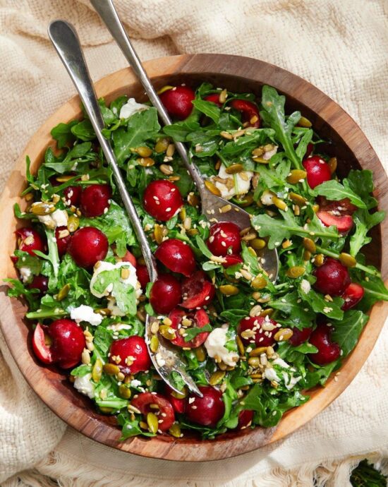 Cherry Arugula & Spinach Salad — Bim Bim Cooks