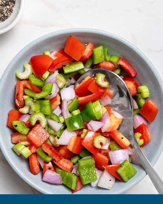 Green Pepper & Tomato Salad — Bim Bim Cooks